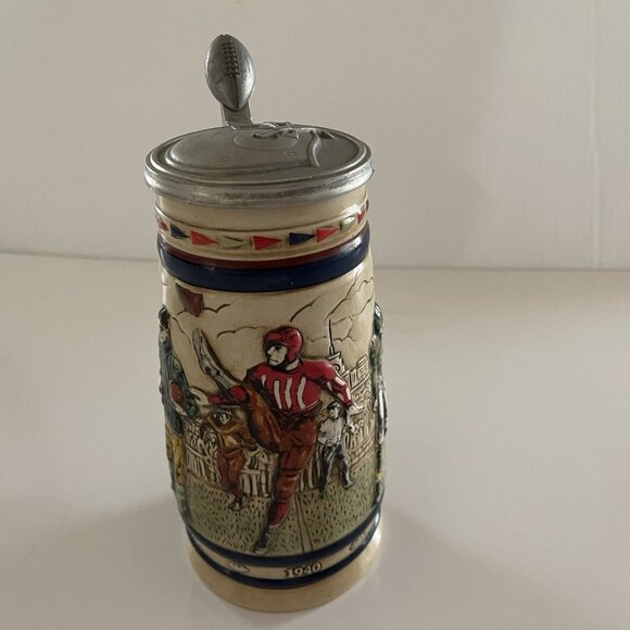 Vintage 1983 Avon Great American Football Ceramic Lidded Beer Stein Ceramarte - Picture 15 of 16